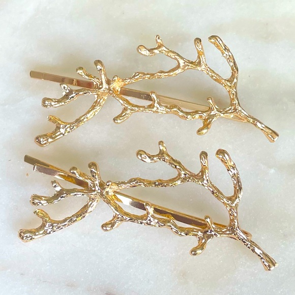 Anthropologie 2 Twig Hair Pins Clips - Picture 8 of 10